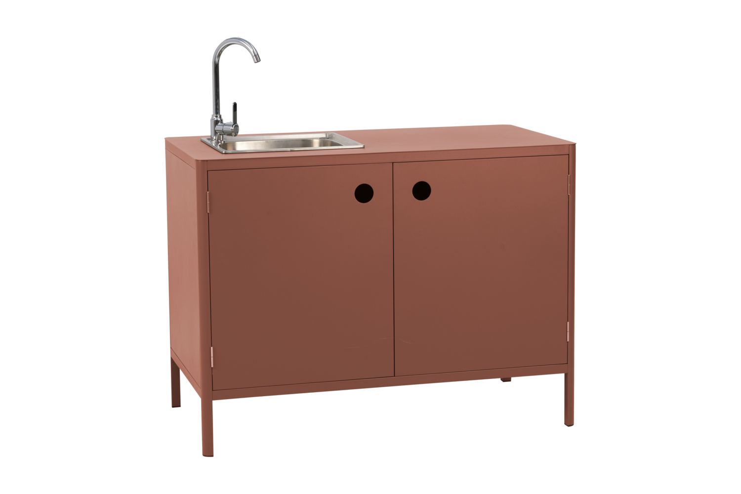Brafab Kelia Outdoor-Küche mit Spüle und Wasserhahn Aluminium Zin Red