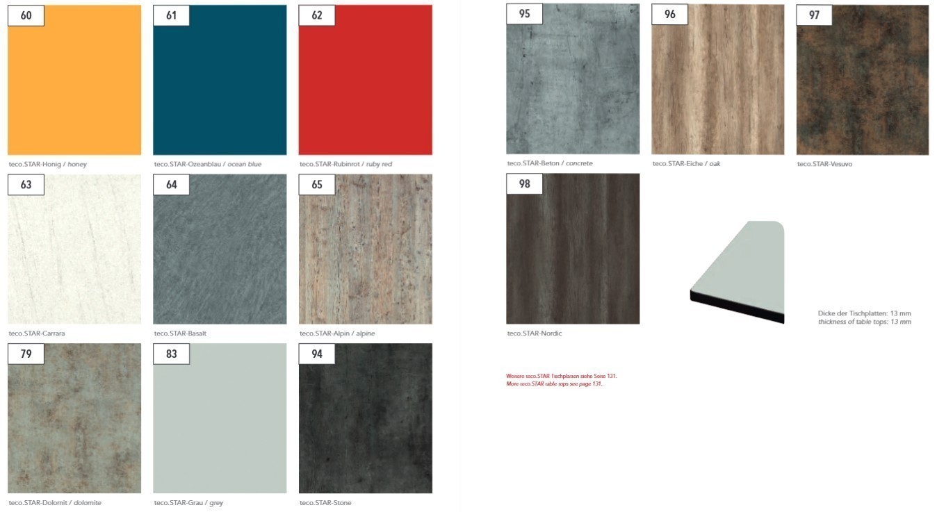 Karasek Arizona Klapptisch 80 x 80 cm rubinrot eiche 96