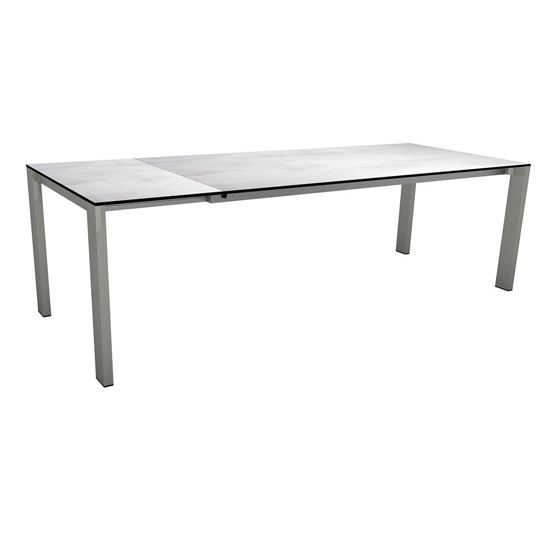 STERN Ausziehtisch 200/255x100 cm Aluminium graphit mit Tischplatte Silverstar 2.0 Zement hell