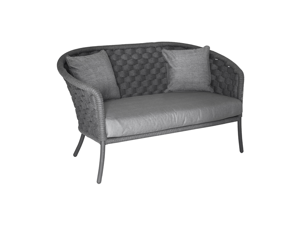 Alexander Rose CORDIAL 5 LOUNGE 2-Sitzer Sofa in grau mit Kissen