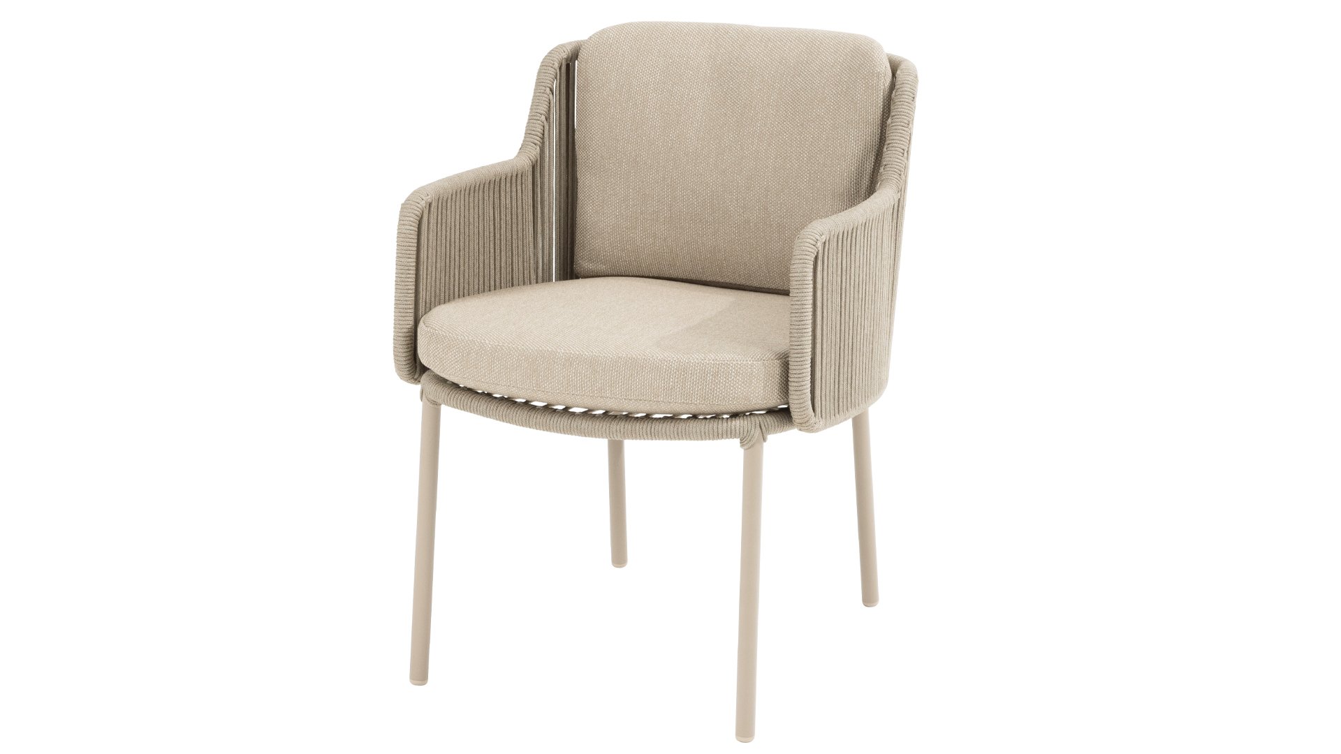 4 Seasons Outdoor Bernini Dining Sessel mit 2 Kissen Latte/Taupe