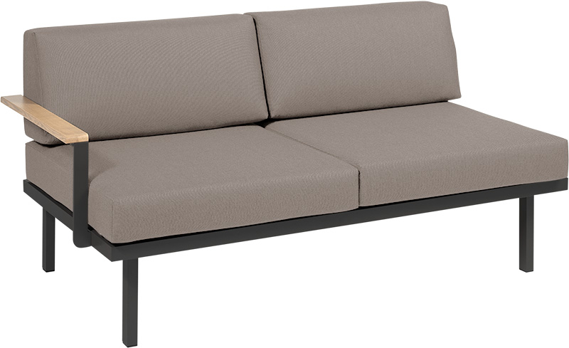 Karasek Modul Sylt 150x84 Holzarmlehne rechts carbon D11 naturegrey