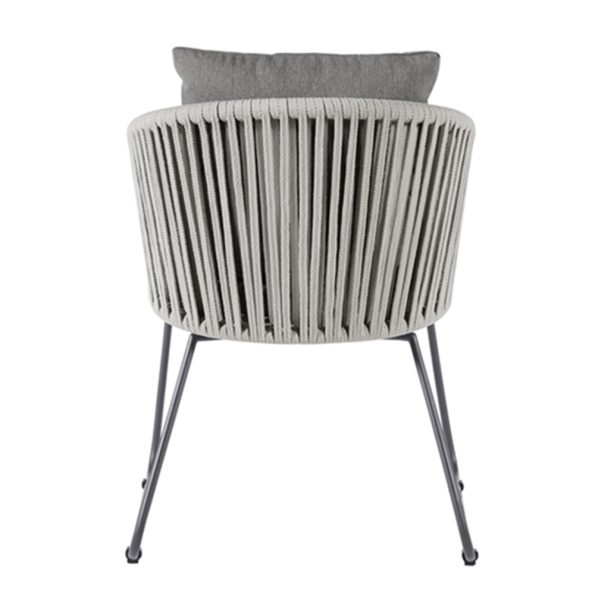 Diamond Garden Kos Stuhl Light Grey/Rope-Hellgrau/Edelstahl Dunkelgrau