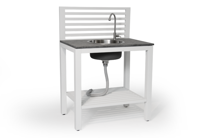Brafab Bellac Outdoorküche weiss Inkl. Armatur und Waschbecken