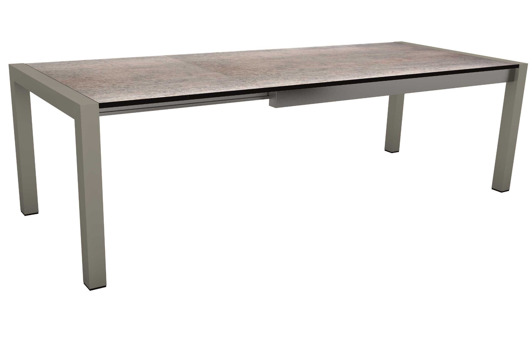 Stern Ausziehtisch 174/254x90 cm Aluminium graphit mit Tischplatte Silverstar Smoky