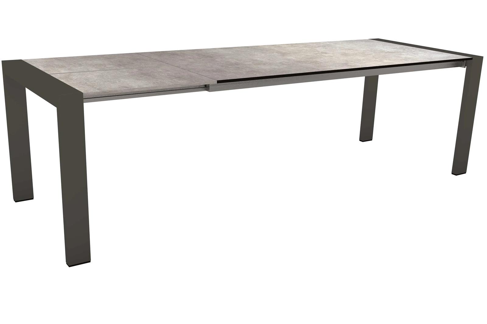 Stern Ausziehtisch 200/260x90 cm Select Aluminium anthrazit mit Tischplatte Silverstar Metallic grau