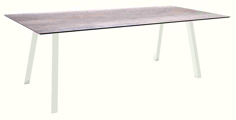 Stern Tisch 180x100 cm Vierkantrohr Edelstahl Tischplatte Silverstar 2.0 Smoky