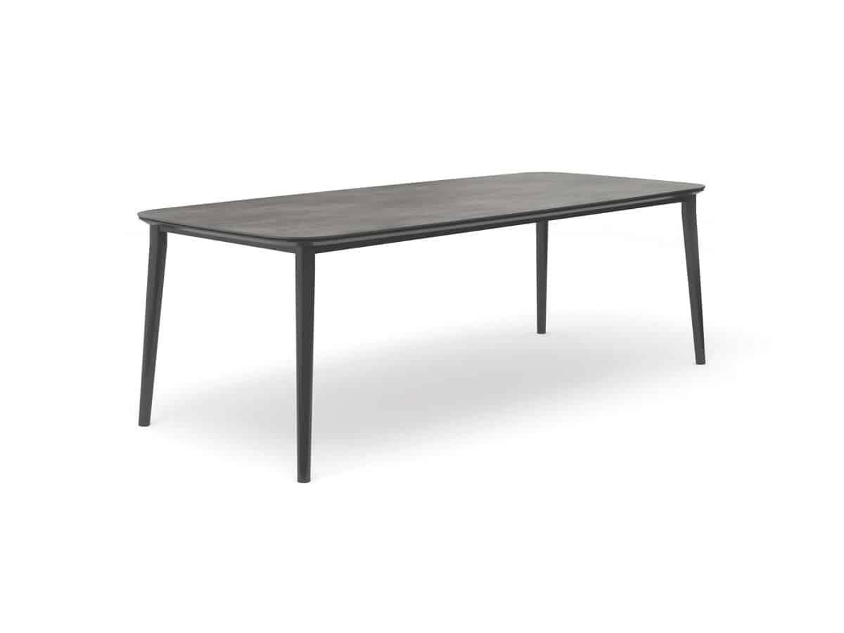 Solpuri CHARLIE Alu Dining Tisch 230 x 100 cm Alu anthrazit Keramik Standard - cement anthracite