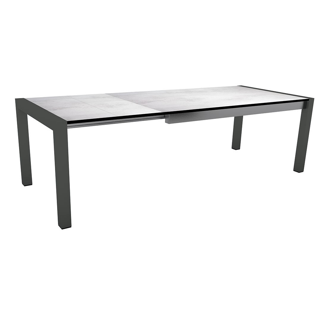 Stern Ausziehtisch 174/254X90 cm mit Kari Stapelstuhl Anthrazit 7-teilig