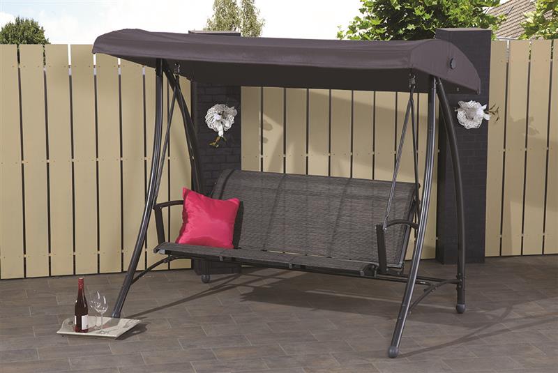 GARDEN Impressions Rubens Schaukelbank 3-sitzer R. Grey/Heather Grey/Anthrazit