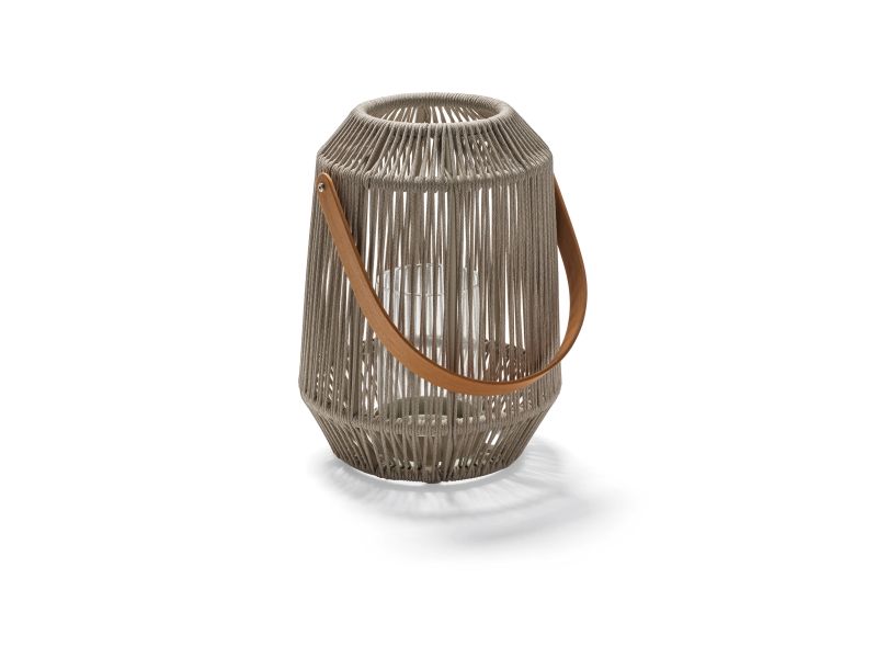 Stern Laterne Nele Ø 39 cm Höhe 50 cm Aluminium greige Kordel greige