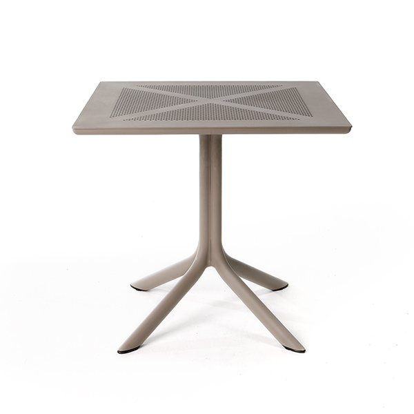 Nardi DOGA Tischgruppe mit Clip Tisch 80 x 80 cm pera/tortora