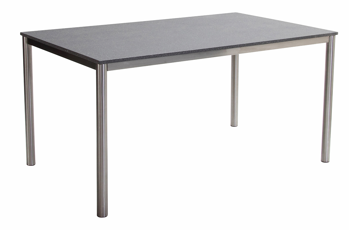 Tisch Rona Edelstahl 150x90cm mit Spray Stone Platte