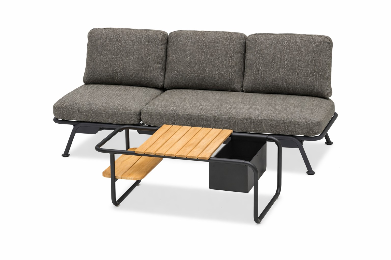 Zebra Somerset 3-Sitzer Alu graphite inkl. Kissen mit Loungetisch sutton grey