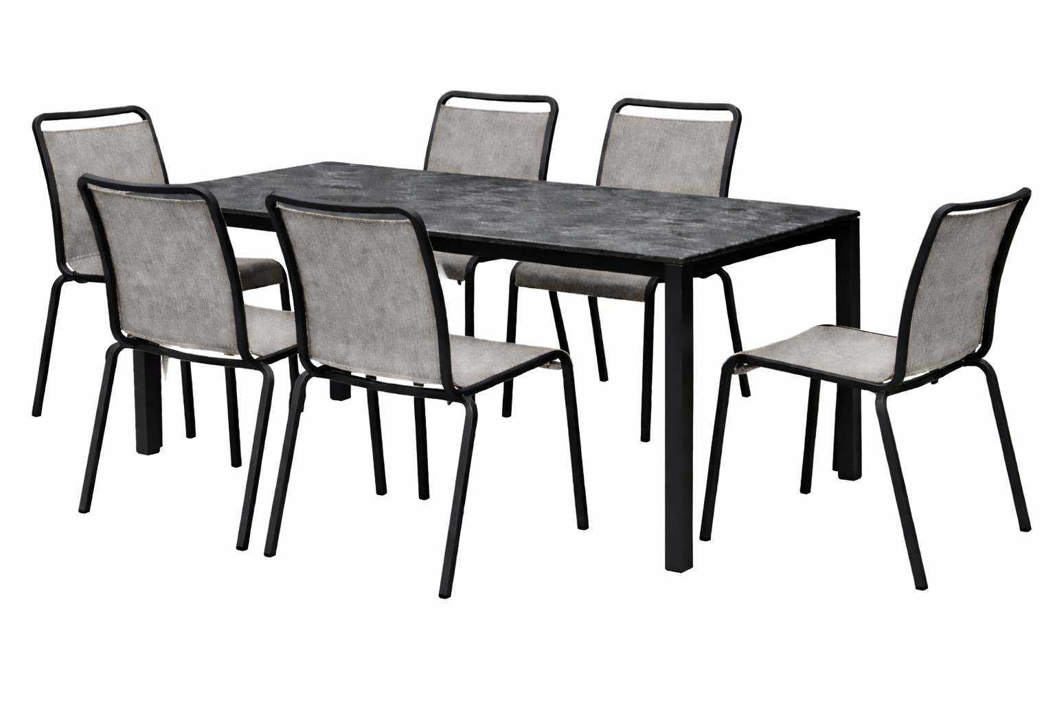 Stern Oskar Tischset 8-teilig Aluminium schwarz matt