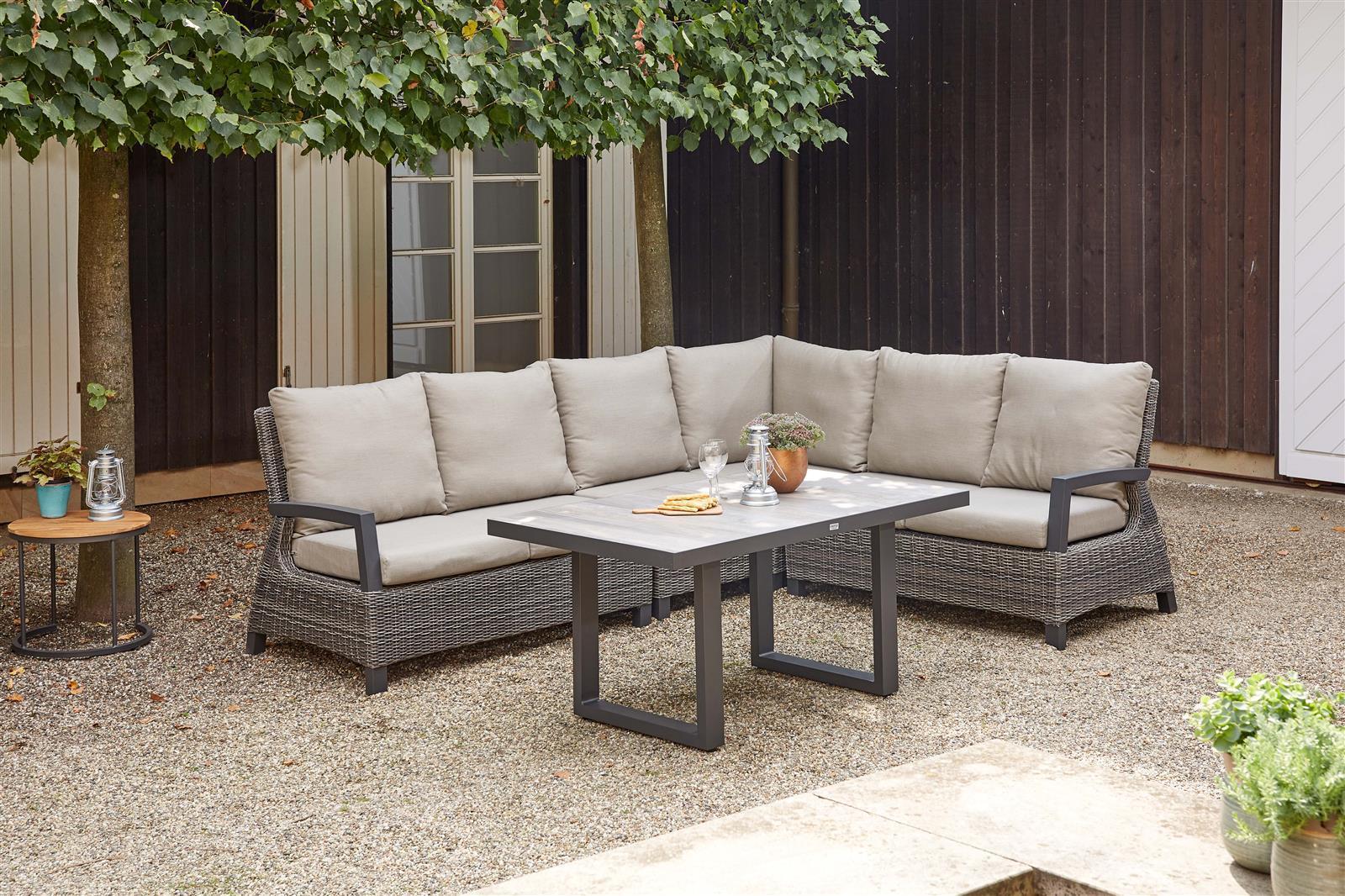 Siena Garden CORIDO LOUNGE Modul links 2-Sitzer Aluminium/Geflecht charcoal grey