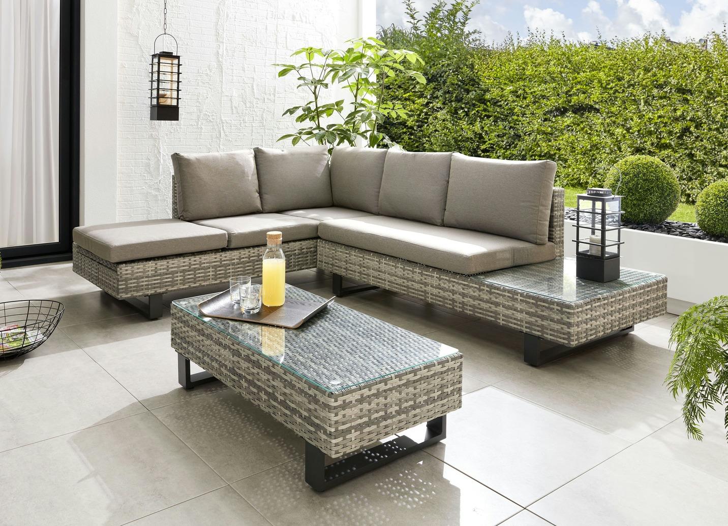 Lounge-Eckgruppe CITRUS Kunststoffgeflecht/Aluminiumgestell