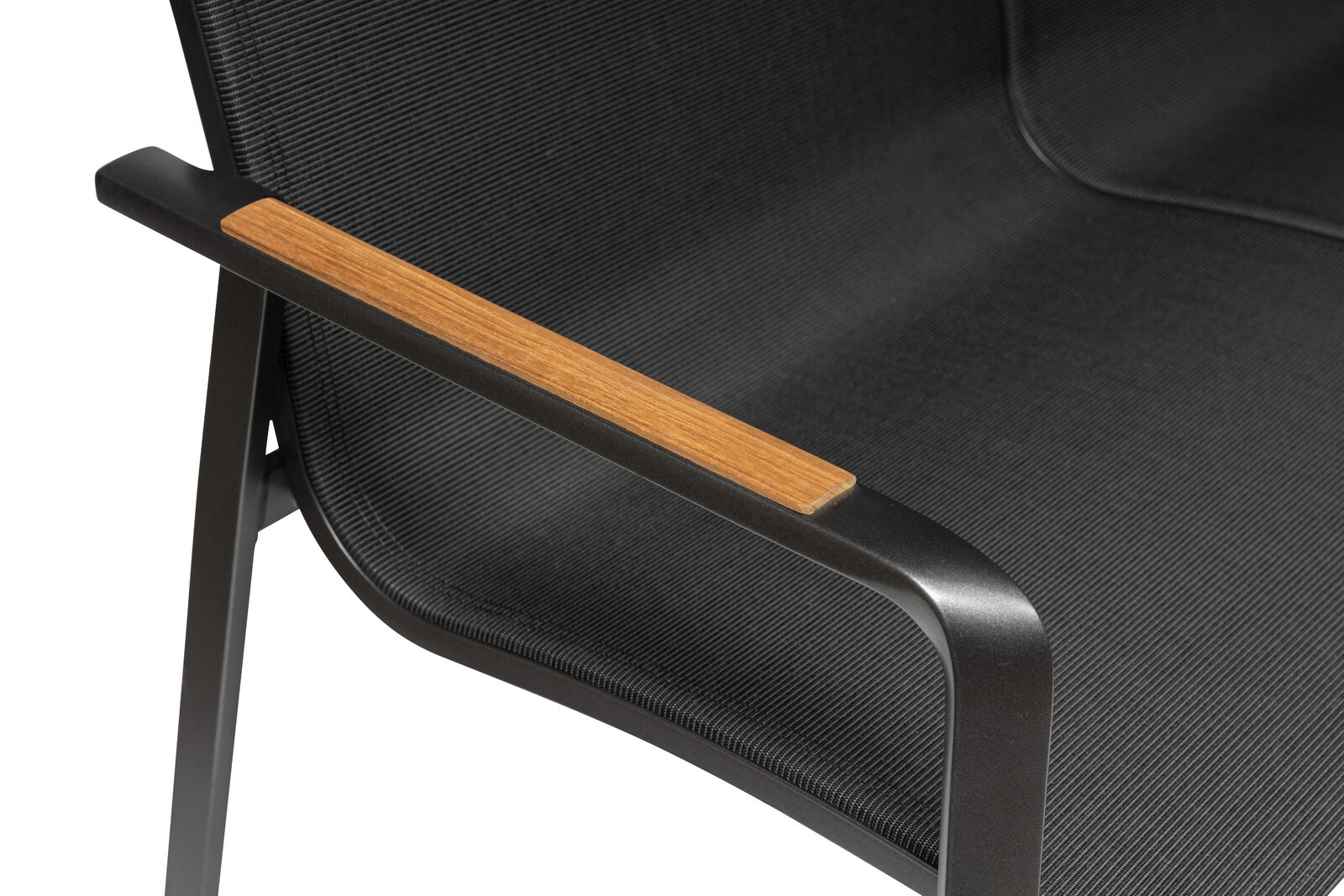 Kettler DIAMOND 2er Bank, anthrazit/ charcoal, Armlehne Teak