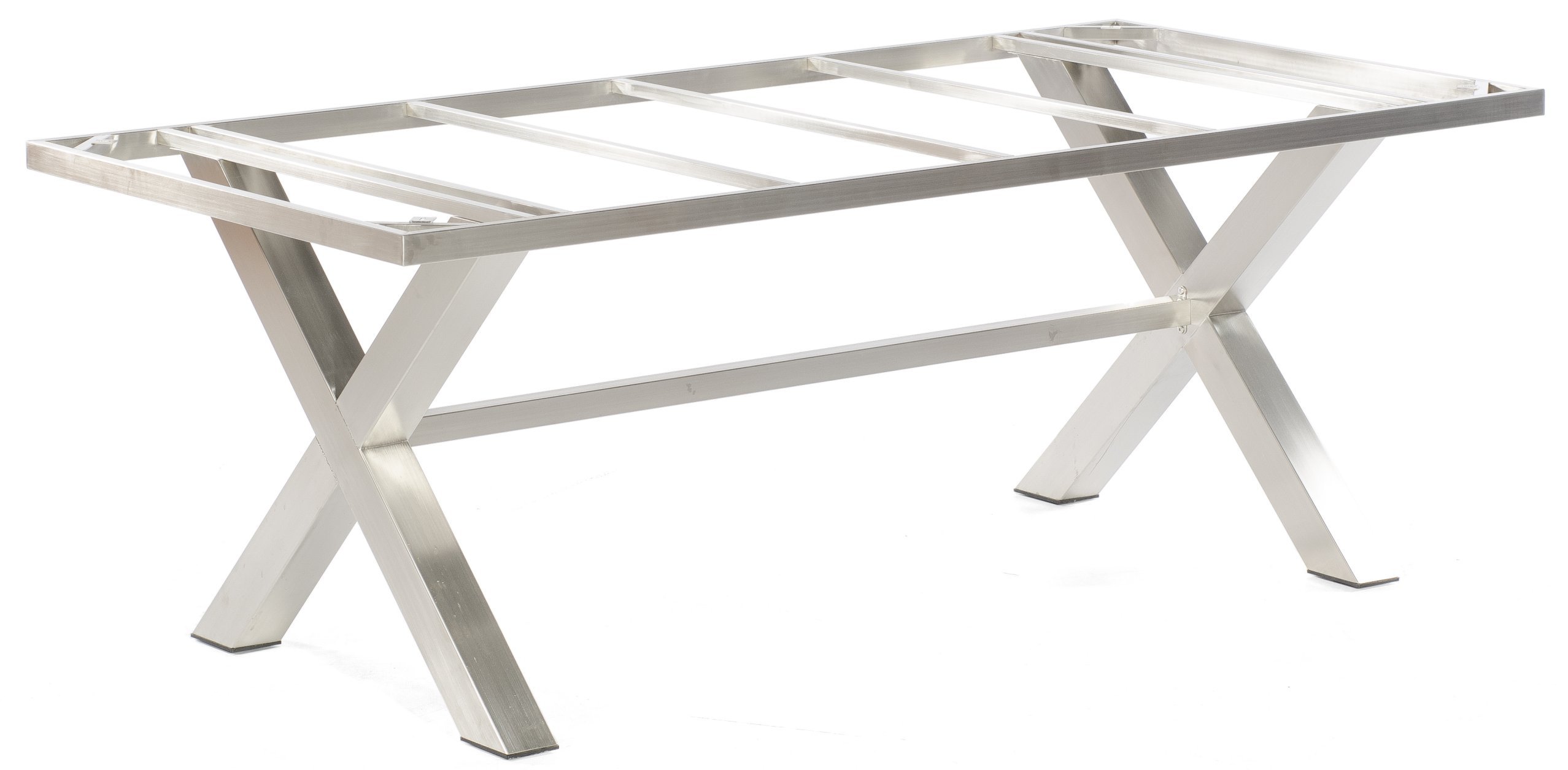 Tischgestell "Base-Spectra" X-Gestell aus Quadratrohr Aluminium silber 200 x 100 cm von SonnenPartner