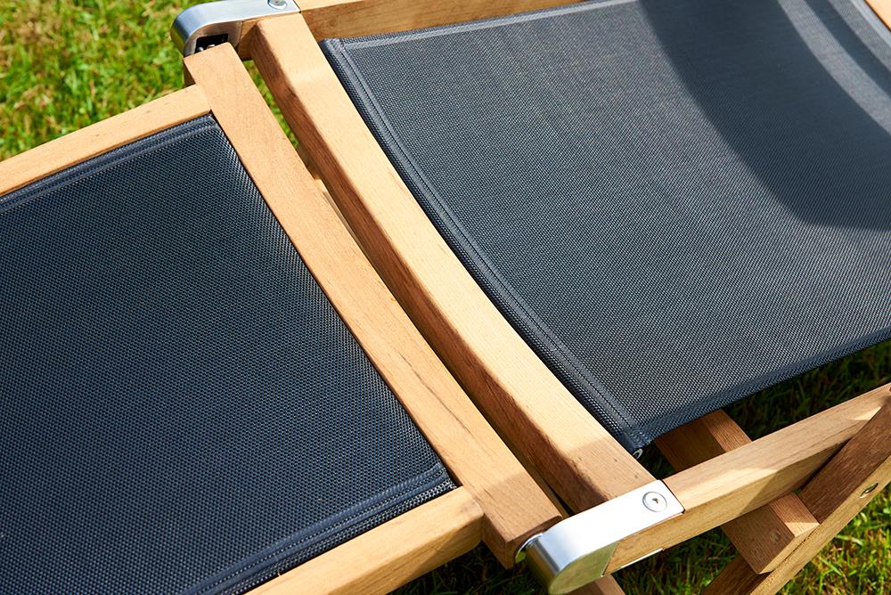 Traditional Teak Deckchair Kate schwarz Teakholz