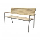 Bank NEU DELHI 3-Sitzer Edelstahl/Teak FSC®