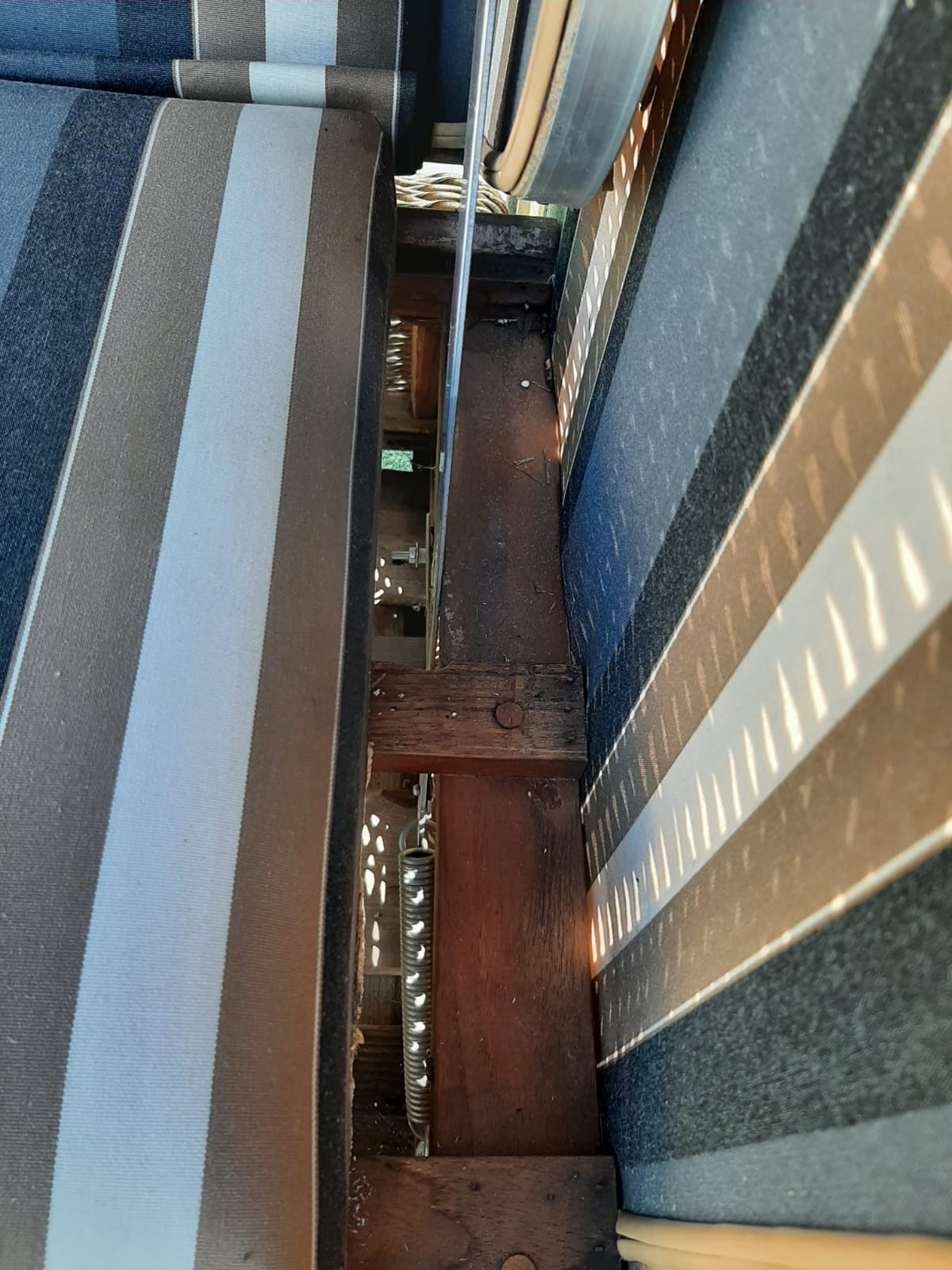 Gartenstrandkorb "Classic Teak" 2-Sitzer, Halblieger Kunststoffgeflecht in Hyazinthoptik