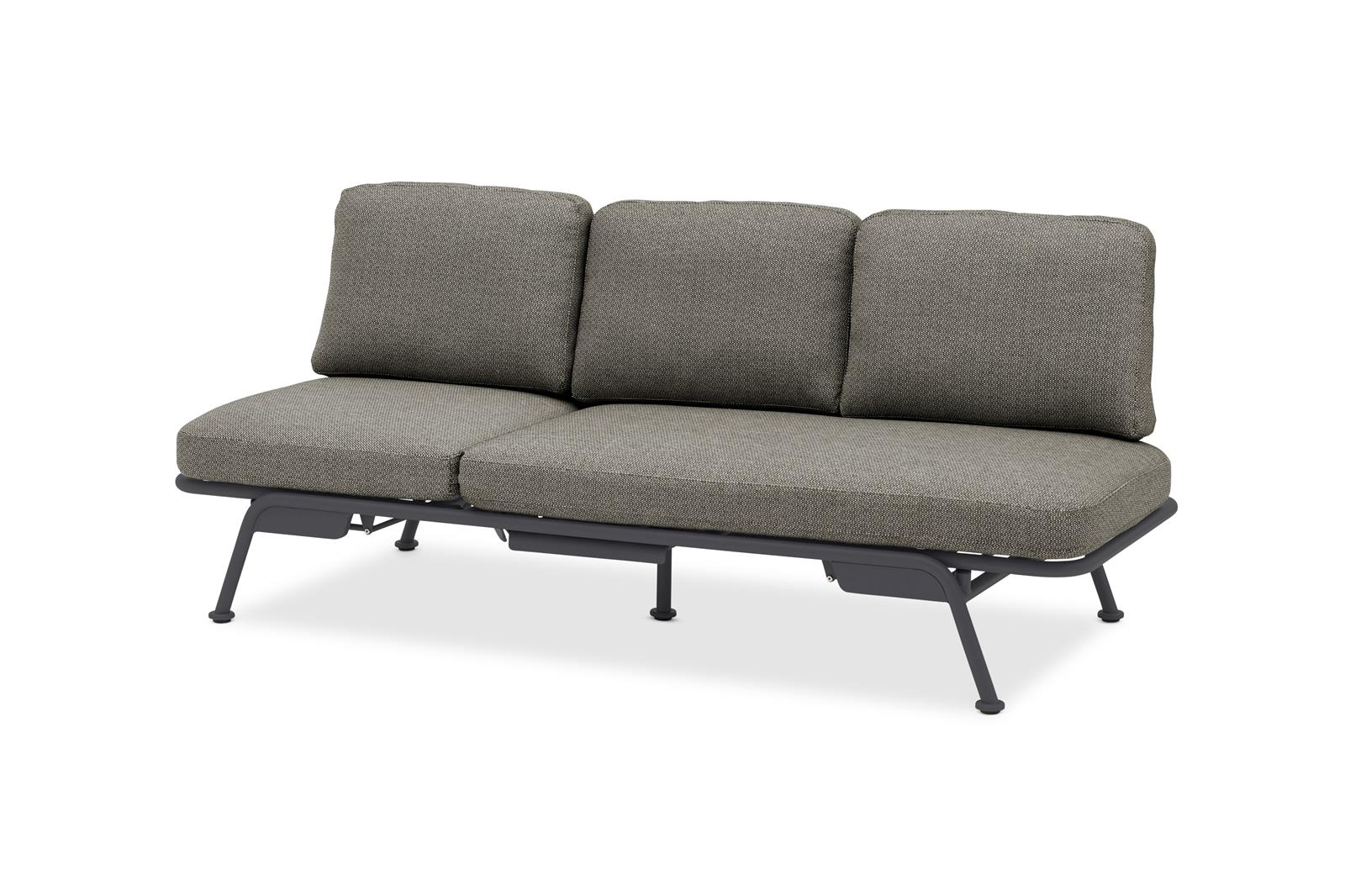 Zebra Somerset 3-Sitzer Alu graphite inkl. Kissen sutton grey