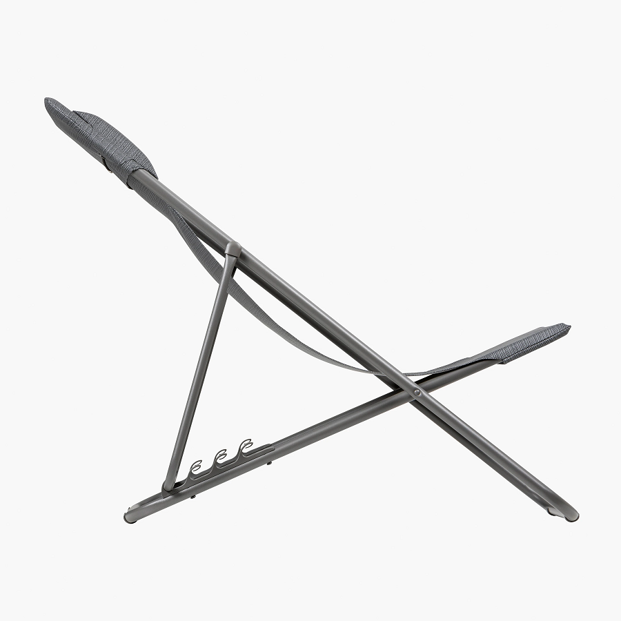 Lafuma MAXI TRANSAT+ RIVES Liegestuhl Batyline® Duo Titane/Obsidian