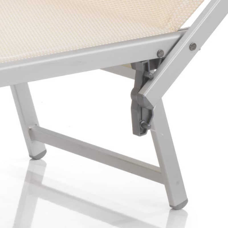 Ramberti Strandliege Bibione Silber/Titan mit Sonnendach