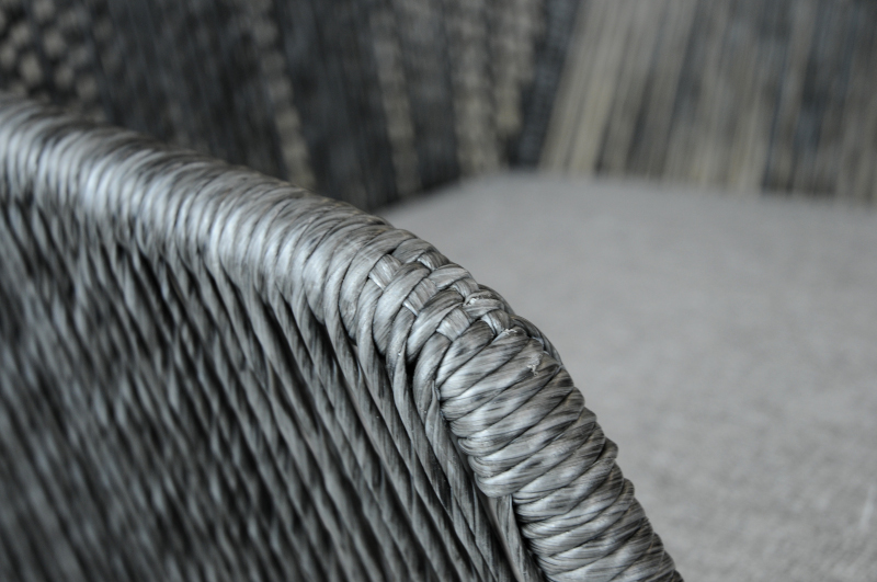 sitMobilia Allanis Dining Stuhl Geflecht Twisted Ebony inkl. Kissen