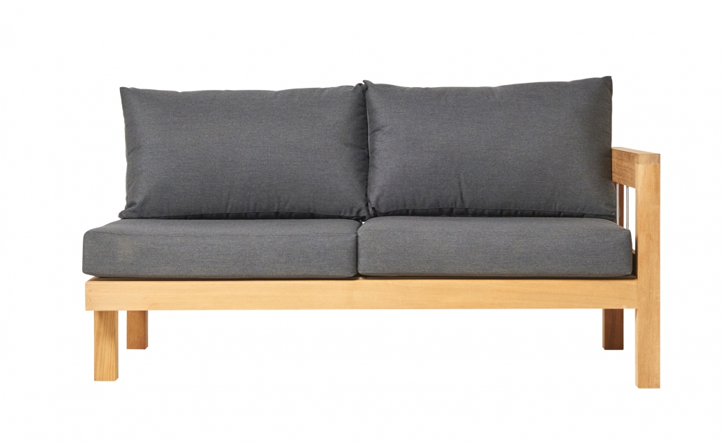 Traditional Teak Loungesofa 2-Sitzer links Maxima Teakholz