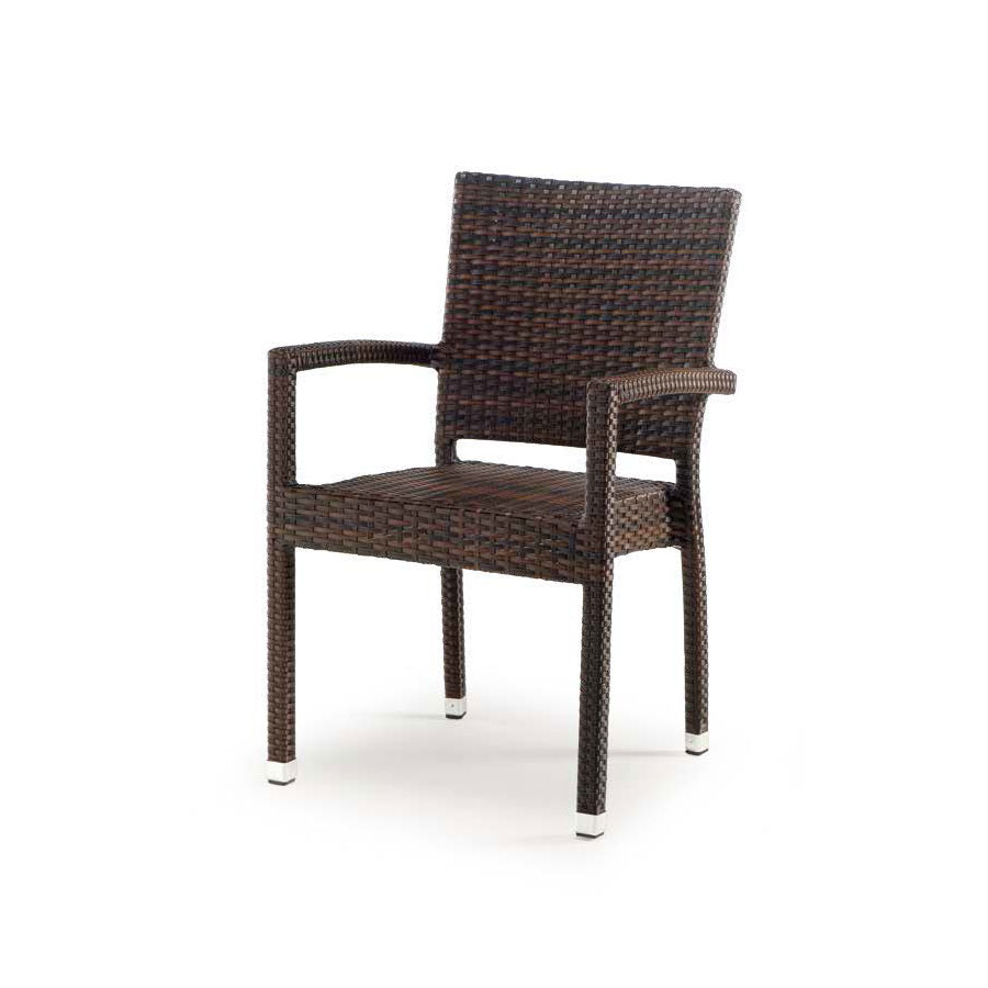 Grattoni GS 903 Stapelsessel Aluminium/Polyethylengeflecht Braun