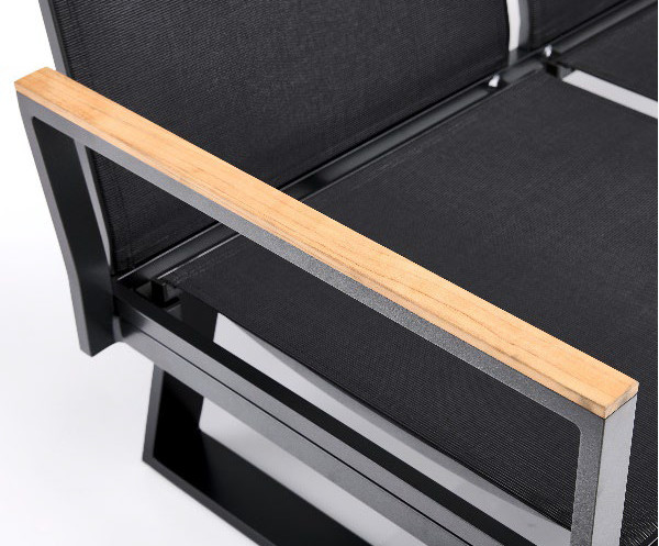 Kettler Rasmus Modular Armlehne links anthrazit/Teak