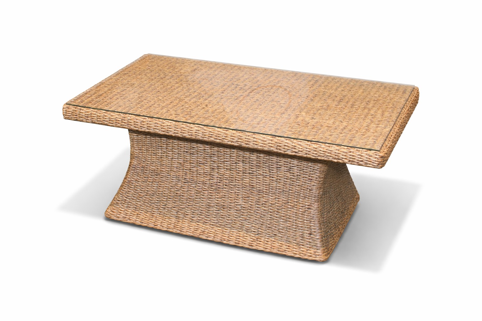 Polyrattan Esstisch  Luxor natur twist inkl. Glasplatte