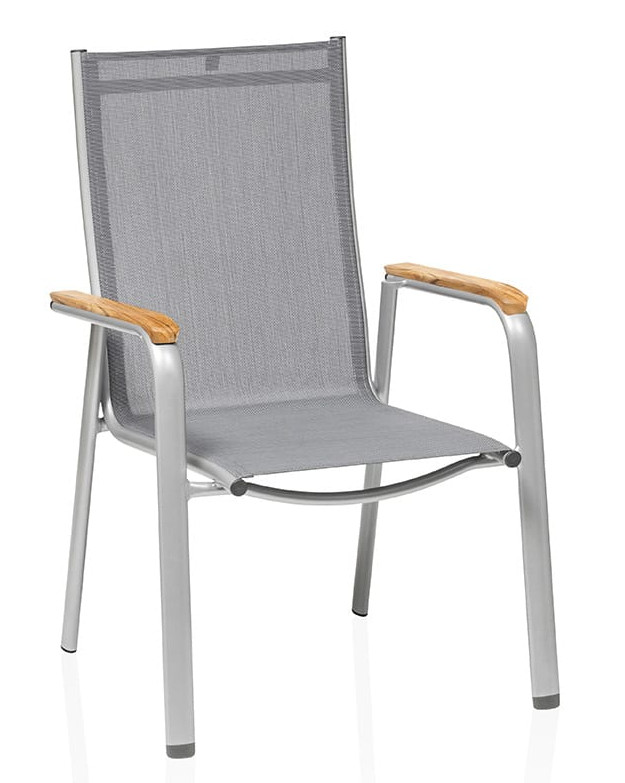 Kettler CIRRUS Silver-Line Tischgruppe 9 teilig inkl. Teppich und Keramikplatte Teakholz lang gelb