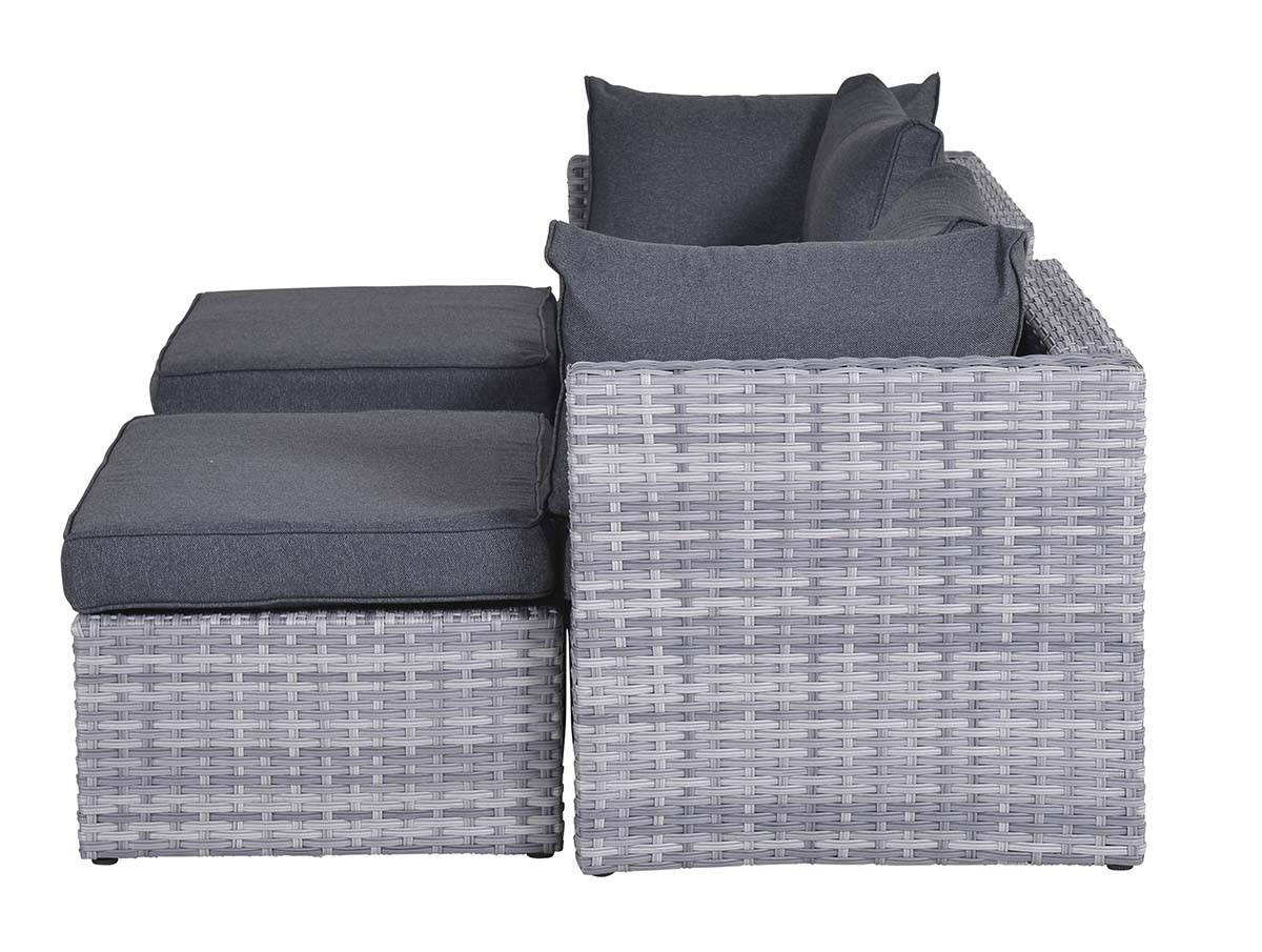 GARDEN Impressions Garda Balkonlounge 5-tlg. cloudy grey L-shape/reflex  black