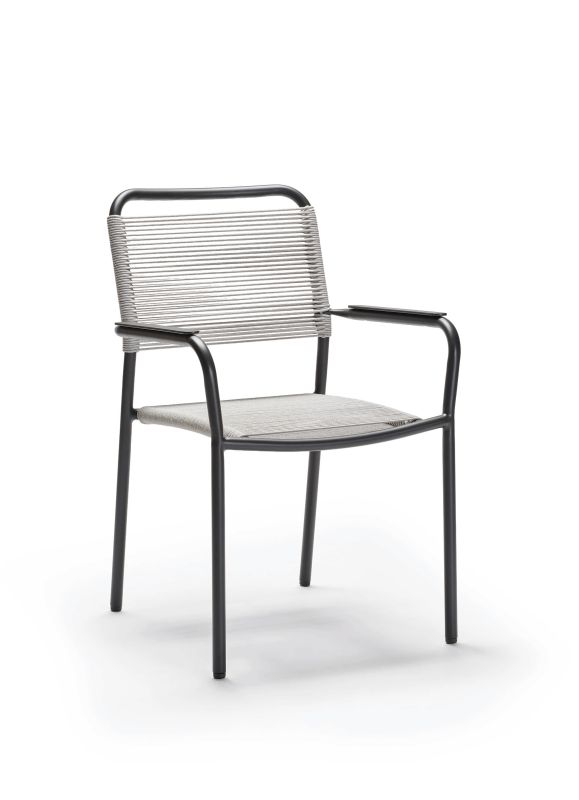 Stern Joris Stapelsessel Aluminium/Rope Anthrazit/Stone