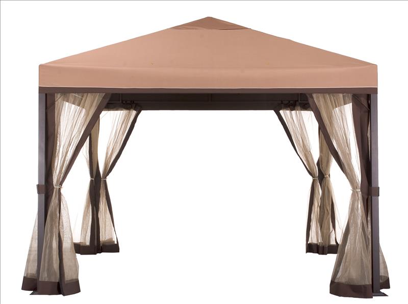 Pavillon KONGO, 3x3m, mit schwarzem Netz