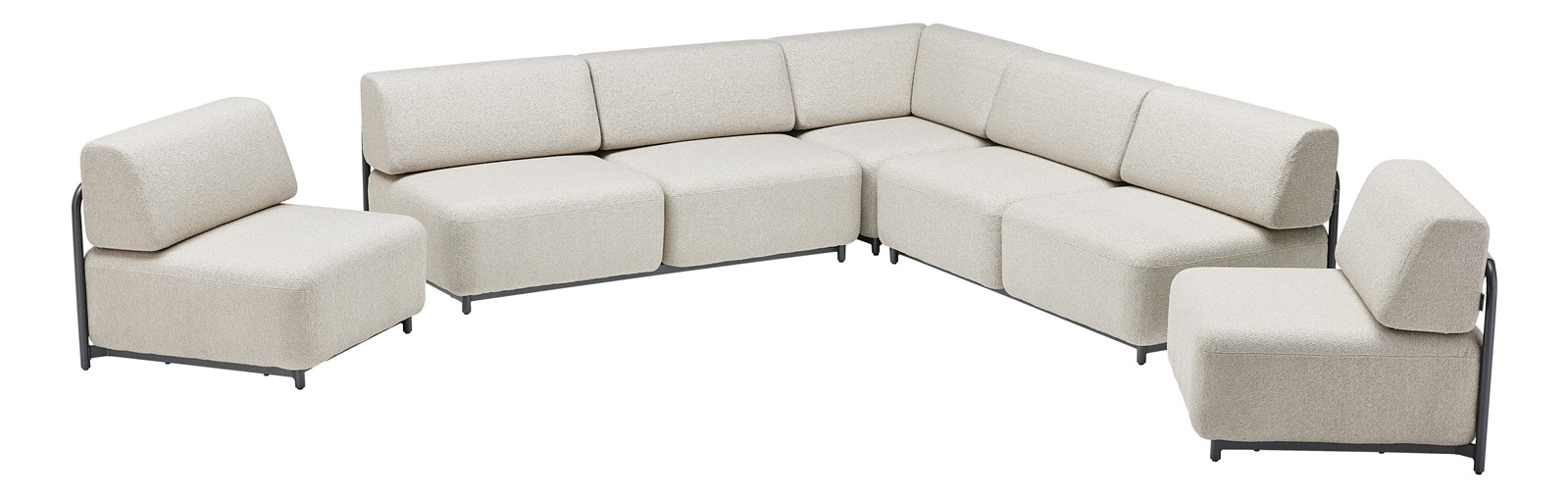 KETTLER Tribe Lounge Set anthrazit matt/Boucle 5-teilig