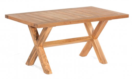 Tisch "Stanford"  200x100 cm Old Teak, X-BeineTisch von SonnenPartner