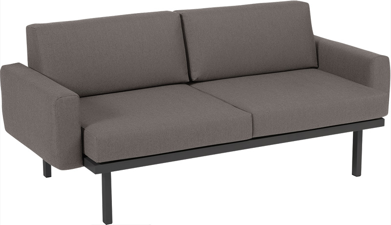 Karasek Modul Sylt 150x84 gepolsterte Armlehne rechts und links carbon D12 darktaupe