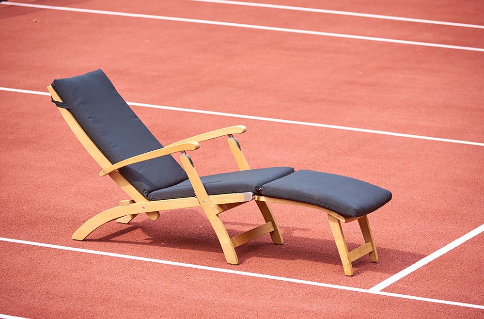 Traditional Teak Deckchair Kate schwarz Teakholz