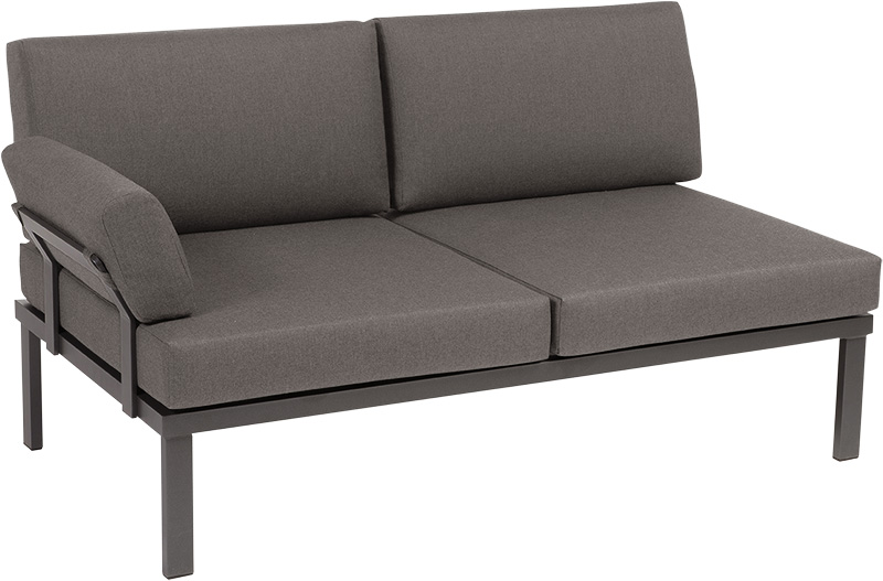 Karasek Modul Lido 150x84 Armlehne rechts grau metallic D12 darktaupe