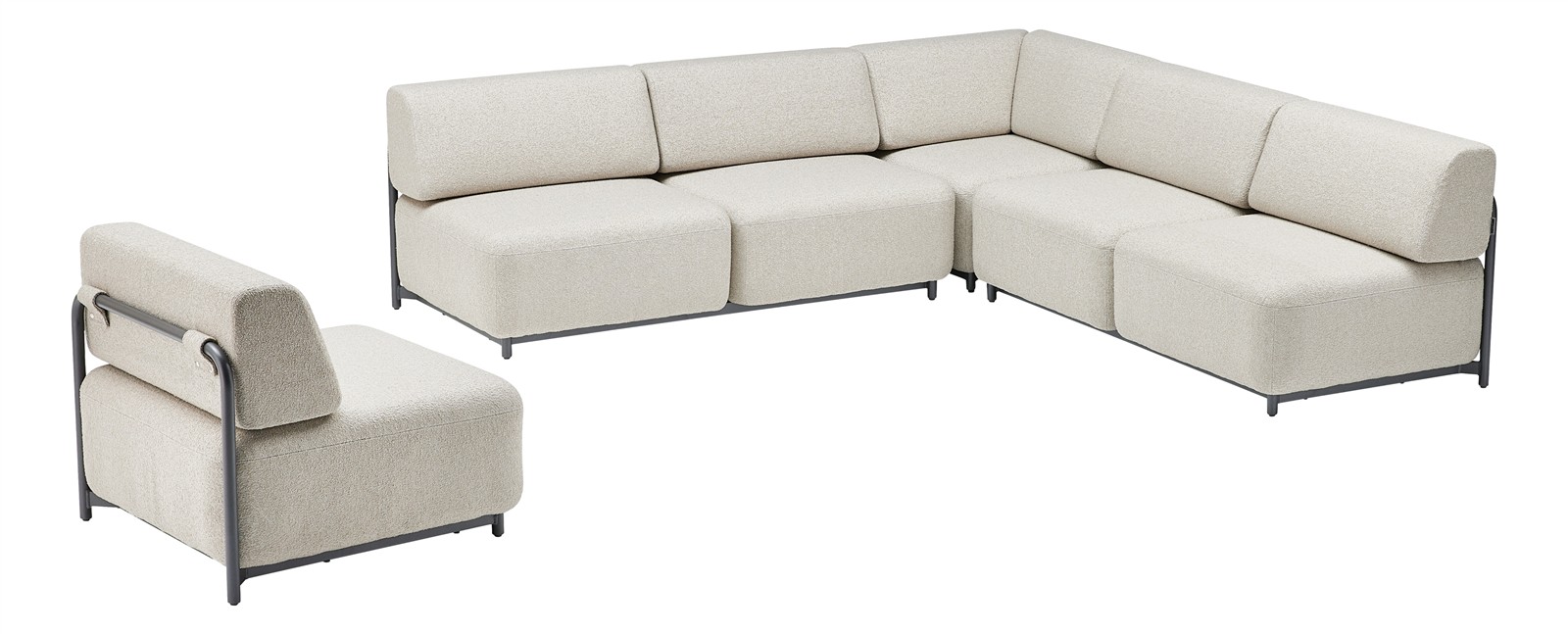 KETTLER Tribe Lounge Set anthrazit matt/Boucle 4-teilig