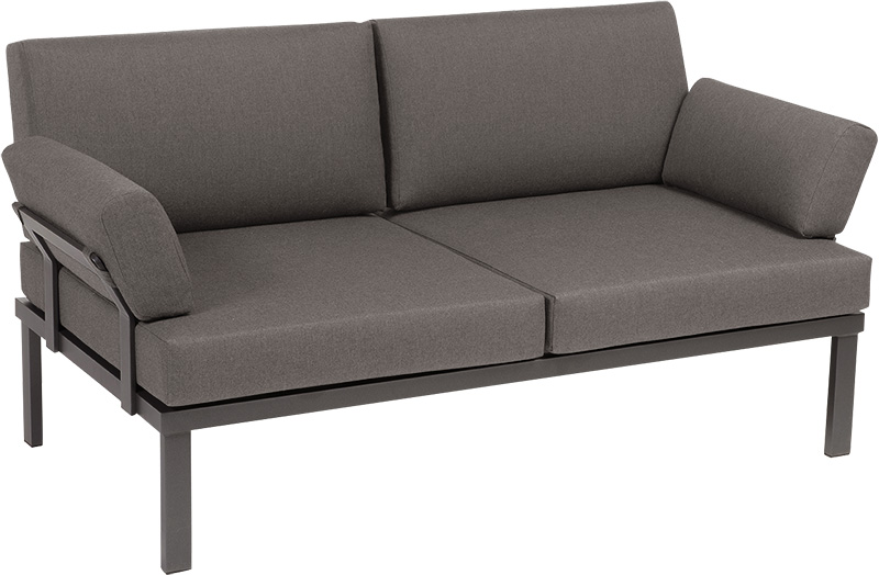 Karasek Modul Lido 150x84 Armlehne links und rechts grau metallic D12 darktaupe