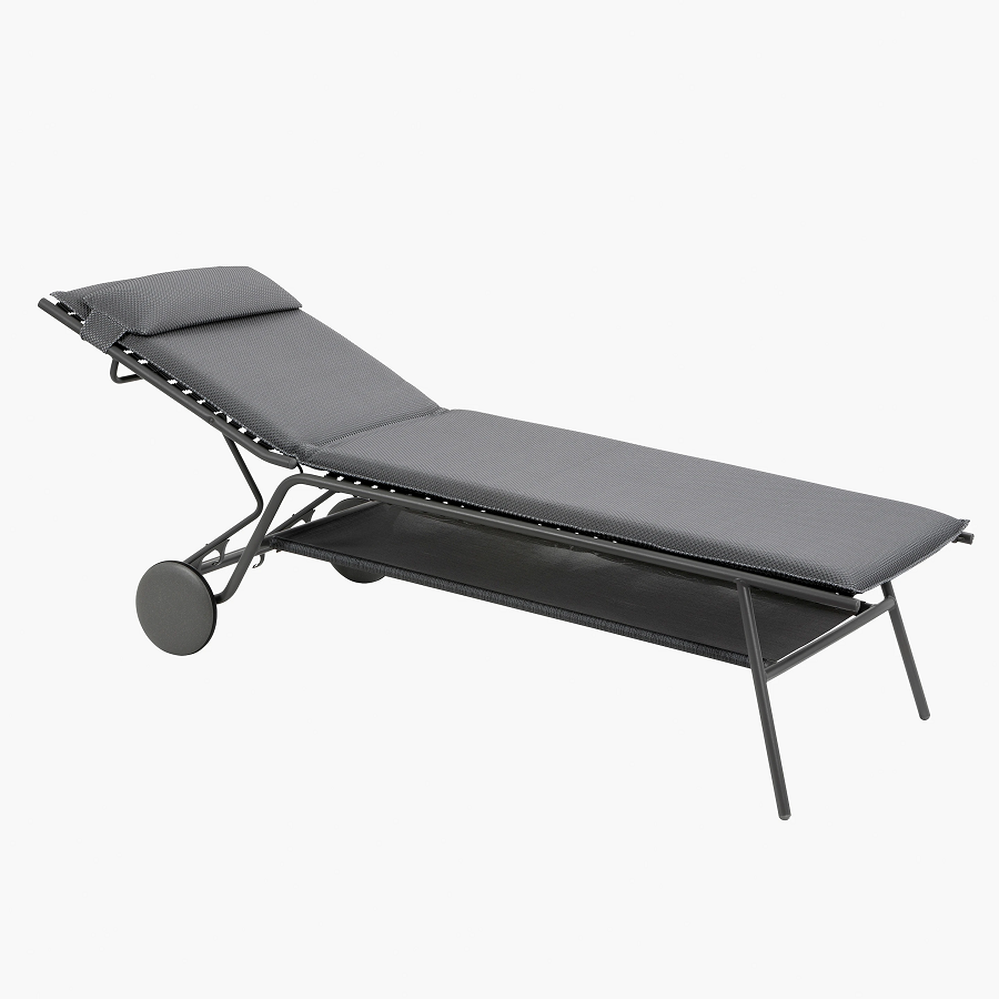 Lafuma MIAMI II hoch ESSENTIEL Sonnenliege BeComfort® Titane/Silver