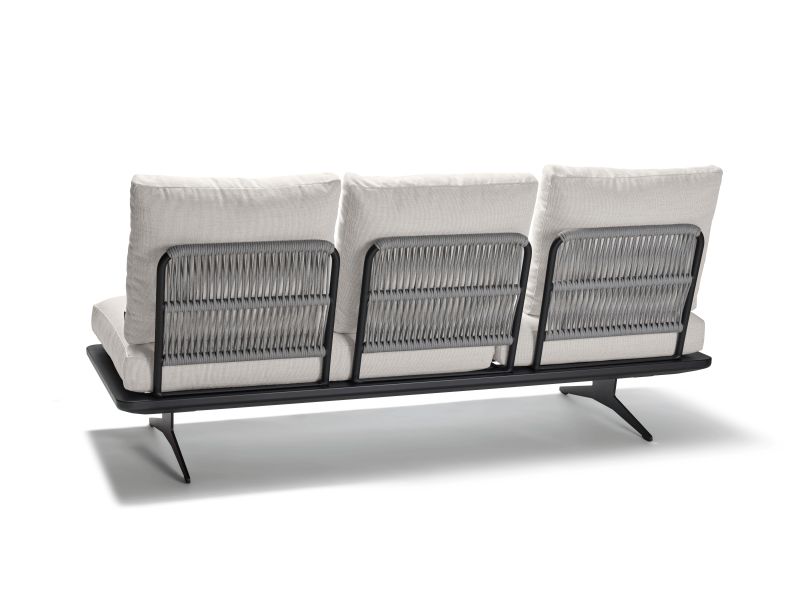 Stern Lounge/Liege Enya Aluminium anthrazit matt/Kordel Stone Kissenset 100% Polyacryl Vanilla