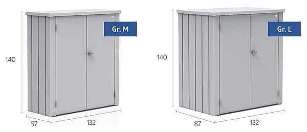 Biohort Terrassenschrank Romeo M (132 x 57 cm) dunkelgrau-metallic