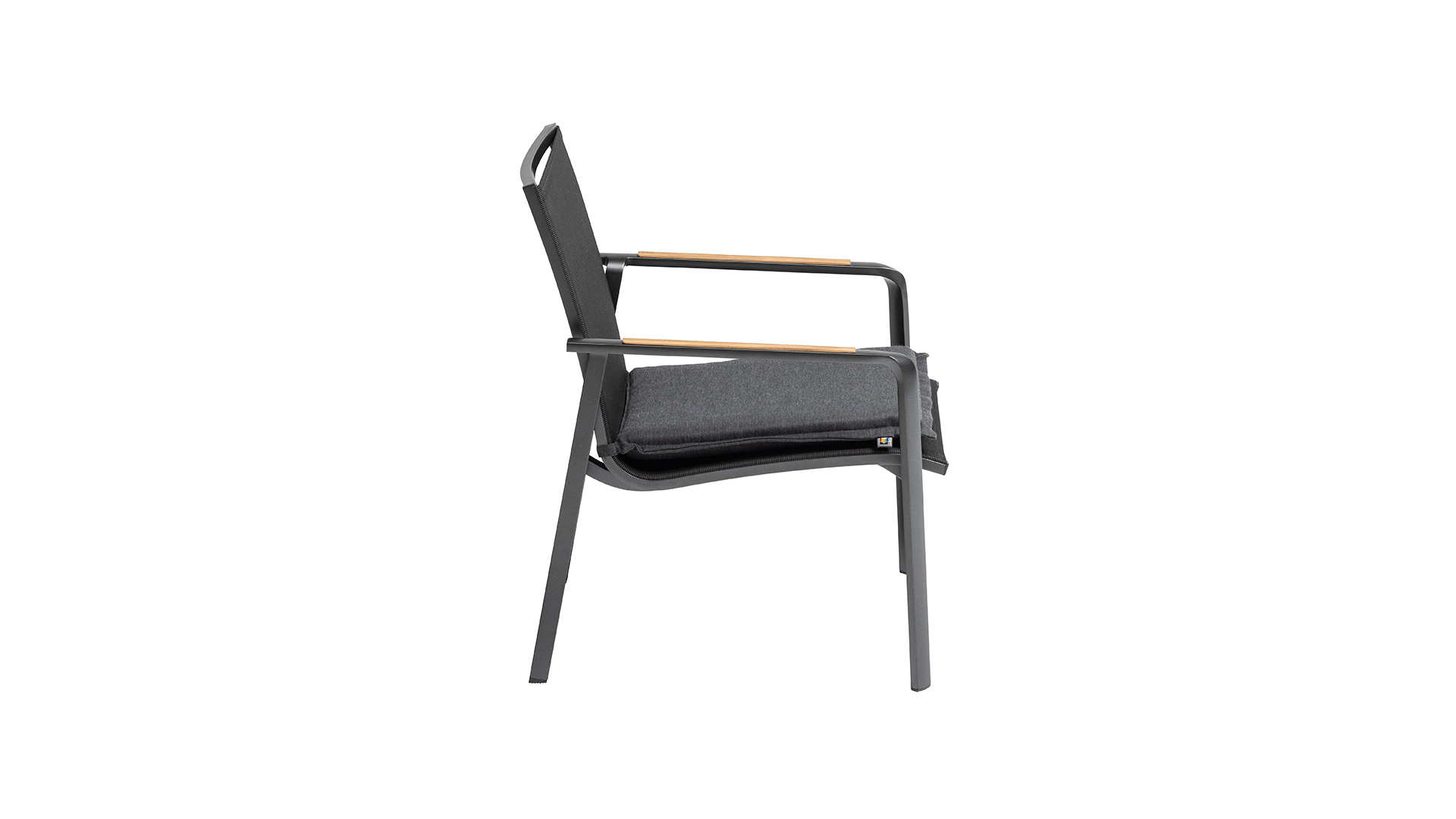 Kettler DIAMOND Loungesessel, anthrazit/ sooty, Aluminium/Outdoorgewebe/Teakholz