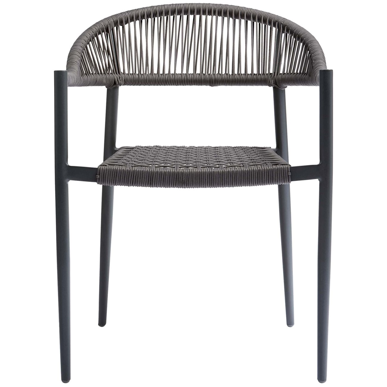 EXOTAN Yellow Dining Stuhl Rope/aluminium dunkelgrau stapelbar